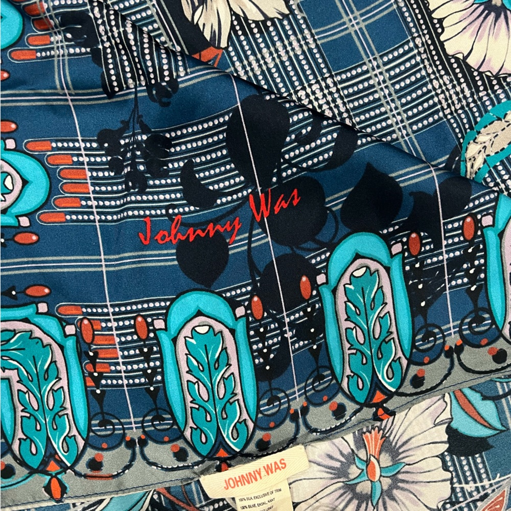 JW Johnny Was silk scarf - Picture 5 of 7